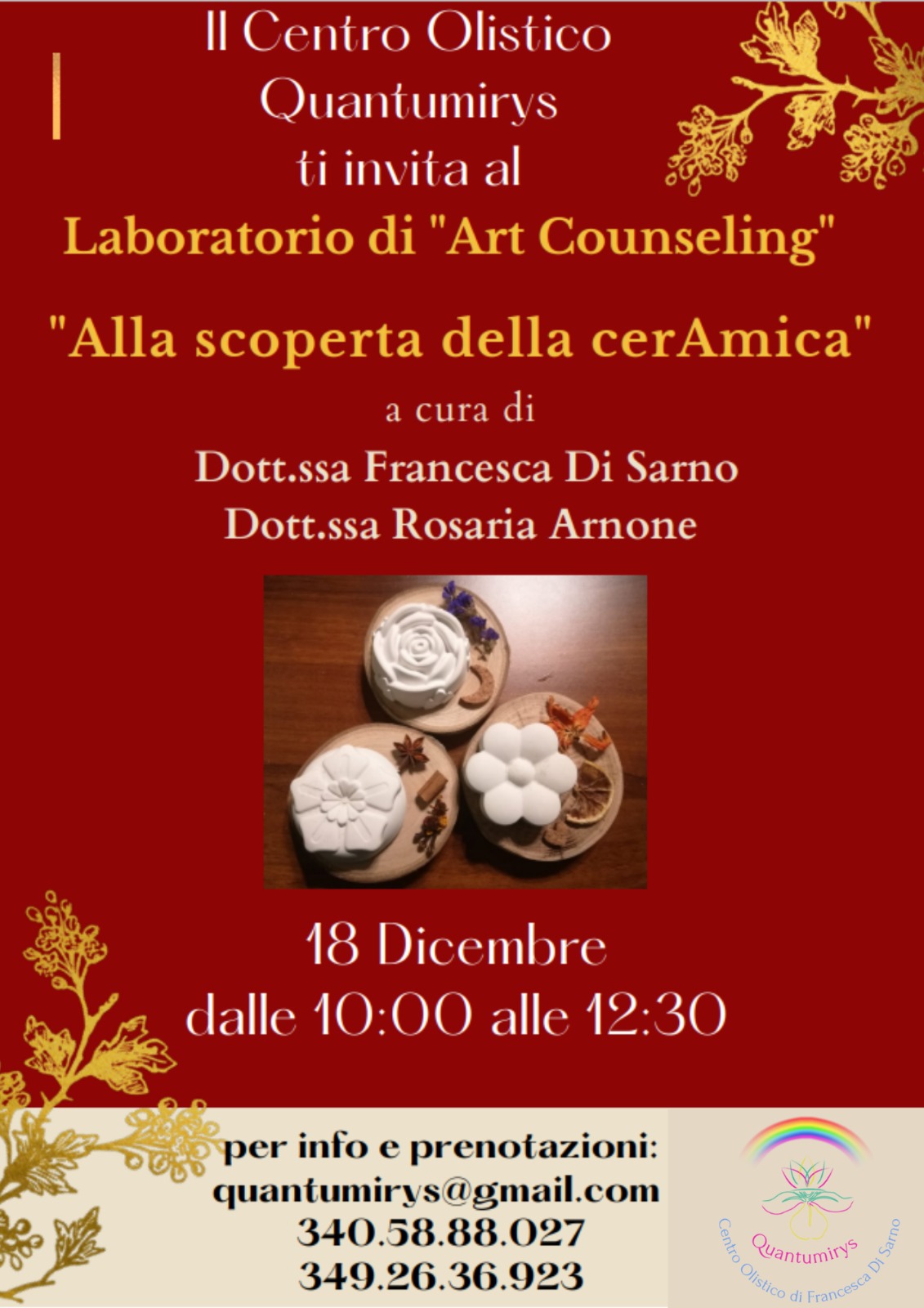 18 dicembre ore 10.00 LABORATORIO DI ART COUNSELING "Alla Scoperta della cerAmica"